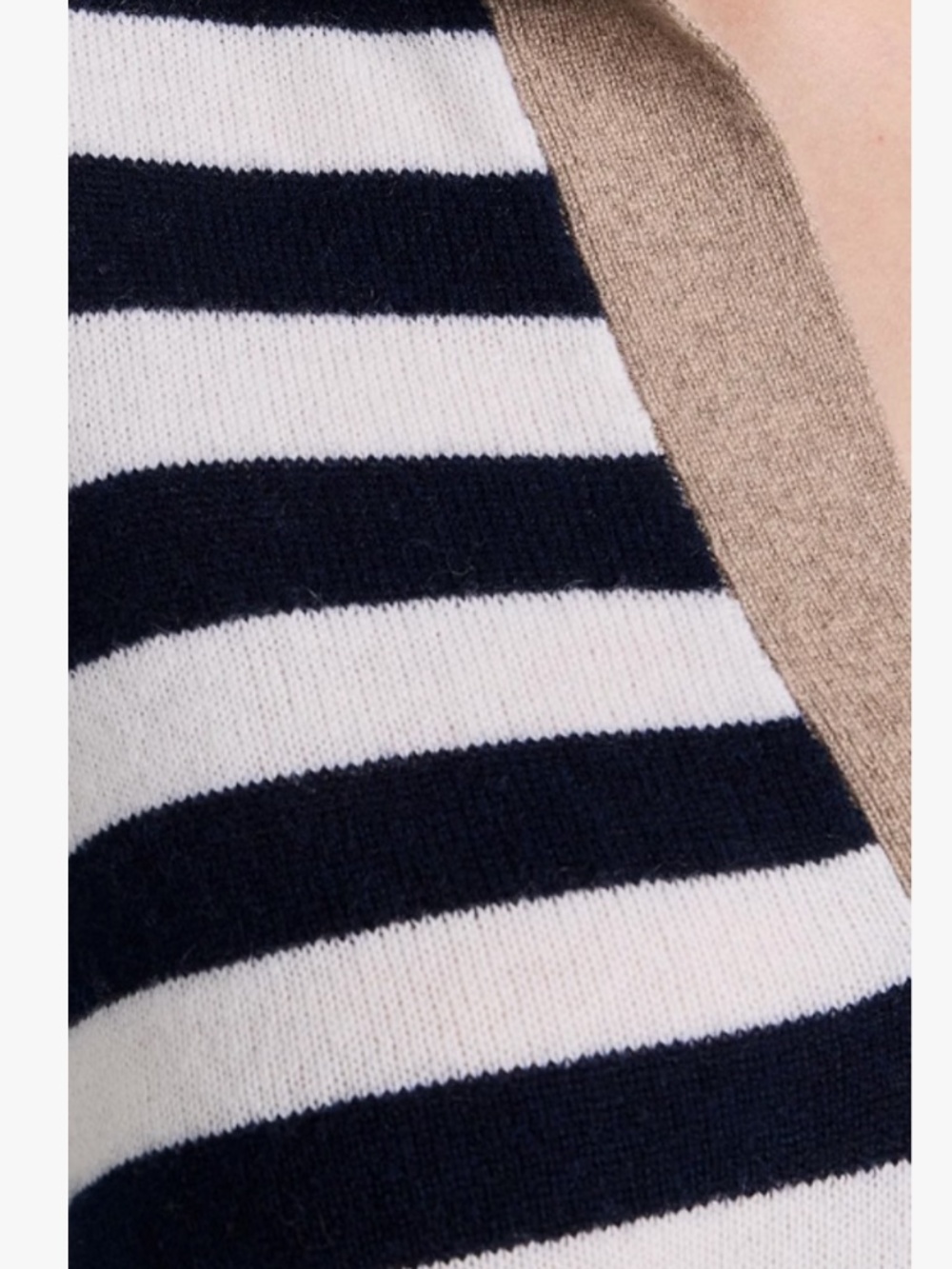 Jumper 1234 Stripe Collar Cashmere Pullover Navy, Cream  Size 1 Small - Picture 4 of 13